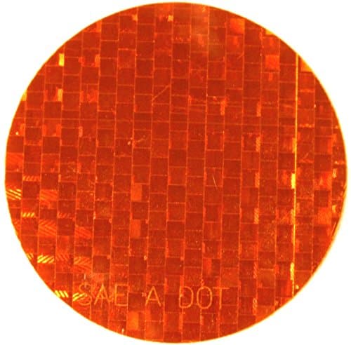 INCOM Manufacturing Reflex Reflective Stick-On Reflectors, DOT SAE High Visibility, Easy to Install, Amber, Circle, 3 inch diameter, 50 per roll, RR350AM