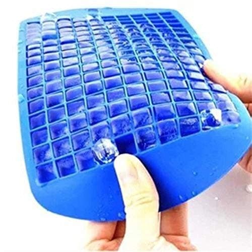 Silicone Ice Cube Mold Tray, 160 Mini Cubes, it Will Chill Your Drink Faster Cold Big Blue 1 Pack icemold