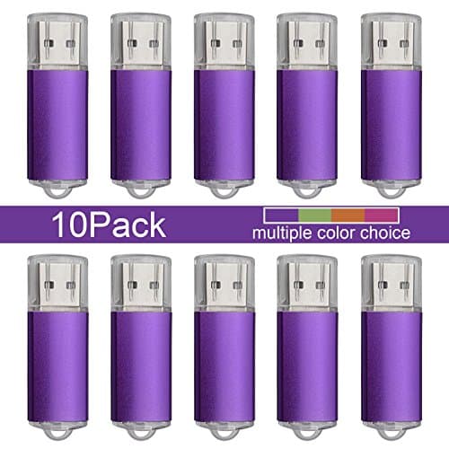 JUANW 10PCS 4GB USB Flash Drive Rectangle Model Memory Stick Pen Drive 4G Thumb Drive Purple