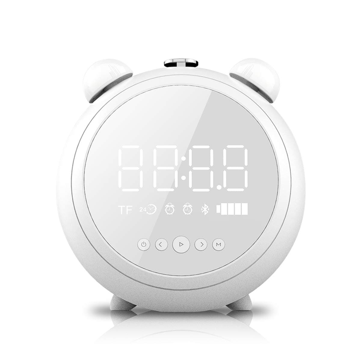 Alarm Clock Bluetooth Speaker Night Light, LED Alarm Clock with FM Radio, Outdoor Wireless Portable Speaker for Bedroom, Camping