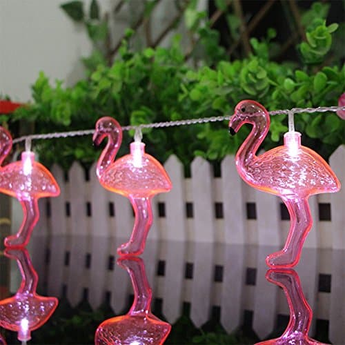 IZERUO 6.5 FT 20 LEDs Red Flamingo String Lights Wedding Garden Decoration