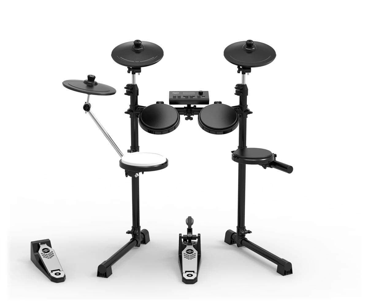 Hitman Drums HD-4 Kit | Eight Piece Electronic Drum Kit With Super-Solid Aluminum Rack, 349 Sounds, 30 Customizable Kits, Connection Cables, Drum Sticks, Stereo Headphones,Drum Key & Drum app included