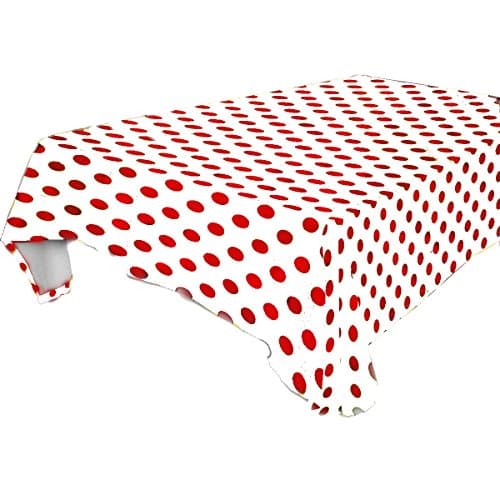 Polka Dot Rectangular 60x120 Tablecloth (White and Red) By Florida Tablecloth
