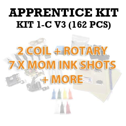 162 Piece 2-Coils+Rotary Tattoo Disposable Apprentice Kit 1-C v3