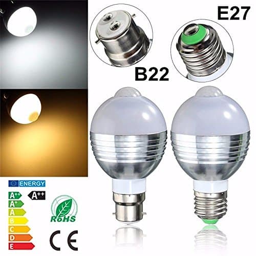 LED human Infrared sensor bulb light,E27/B22/9W bulb lamp,Indoor/Outdoor Yard Porch Patio Garden bulb,85-265V,E27 Warm White