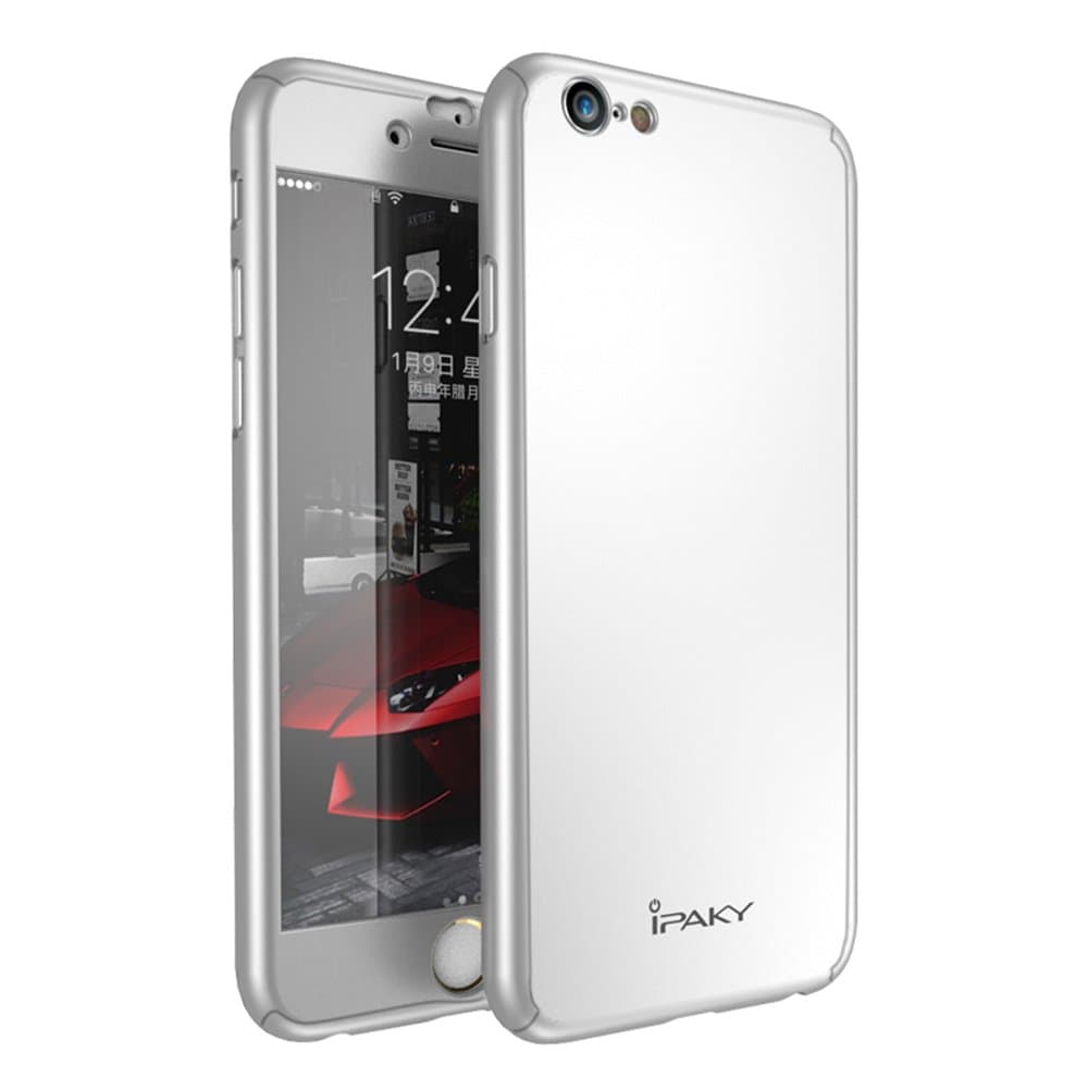 iPhone 6s Plus Case,iPhone 6 Plus Case,Rebex & IPAKY Ultra Thin All-round Protective Cover Matte Finish Dual Layer Hard Case with Tempered Glass Screen Protector for iPhone 6S/6 Plus 5.5"[Silver]