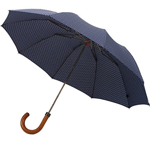 London Undercover Wave Pattern Telescopic 10 Rib Umbrella | Maple Handle