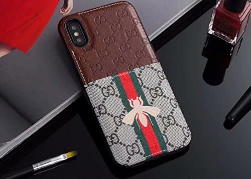 Compatible with iPhone 7 Plus/8Plus Case, New Elegant Luxury PU Leather Protective Shockproof Bumper Lovely Bee Fashion Design Protect Cover Case