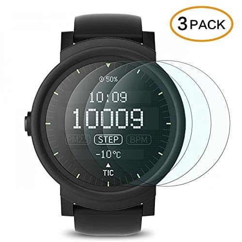 Ticwatch E Screen Protector Ticwatch 2/S Tempered Glass 3 Pack 9H Hardness Anti-Scratch Bubble Free Film