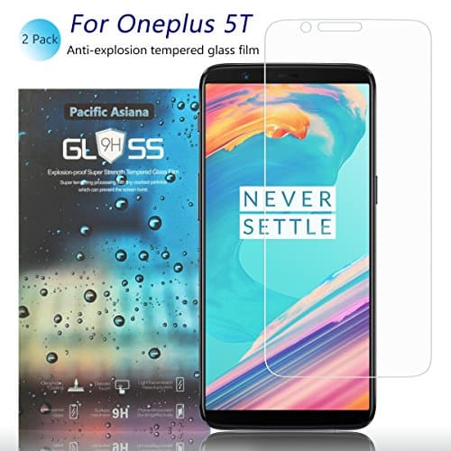 [2-Pack]Oneplus 5T Screen Protector, Pacific Asiana 0.3mm HD Clear Ballistic [9H Hardness][Anti-Scratch][Bubble-Free][Shockproof][Anti-Fingerprint][Easy to Install] Tempered Glass Replacement for 1+5T