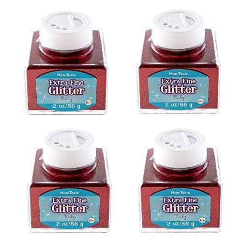 Sulyn 2oz. Glitter Stacker Jar- Ruby, 4 Pack