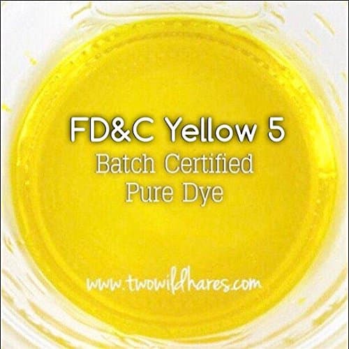 Lemon Water Soluble DYE, Batch Certified FD&amp;C Yellow 5 Dye, Cosmetic Powdered Water Soluble Colorant, 1 oz Container Pack, Two Wild Hares