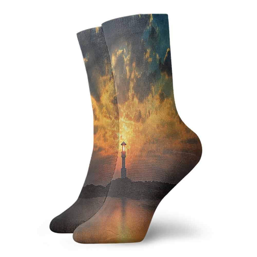 Lighthouse Decorative socks Absorptive Diamond Motif Icons