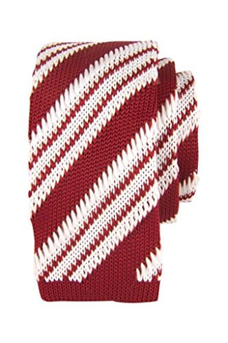 DIBI Knit Striped Tie Red &amp; White