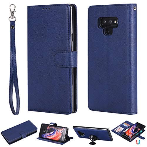 HOTSALEUK Galaxy Note 9 Case, 2-in-1 Wallet-Case for Samsung Galaxy Note 9,Magnetic Detachable TPU Slim-Case, Vegan Leather,RFID Protection, Smart 2-Way Stand,Blue