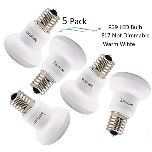Baomao R39 bulb 3W Small LED Bulbs Intermediate E17 (Base) Replaces 25w , 270lm, Warm White , 2700k.CRI 80; 5pcs/pack