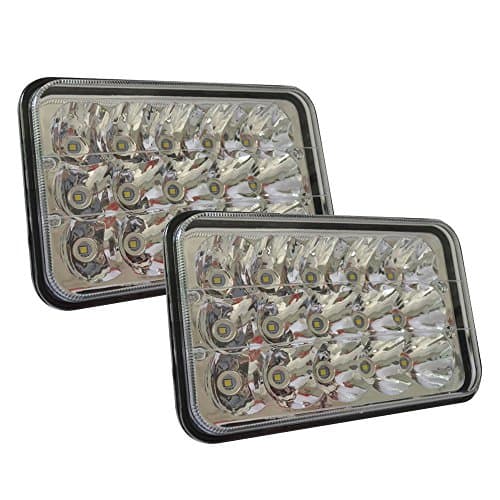 YESER 1 Pair 4x6 LED Rectangular Headlights Sealed Beam Replacement HID Xenon halogen H4651 H4652 H4656 H4666 H6545 for 86-95 Jeep Wrangler Trucks