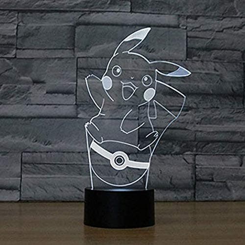 3D Illusion LED Night Light,7 Colors Gradual Changing Touch Switch USB Table Lamp for Holiday Gifts or Home Decorations (Crazy Rabbit)