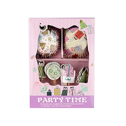 Zamango Cupcake Decorating Kit Wrapper and Topper Pack,Set of 24 Pcs