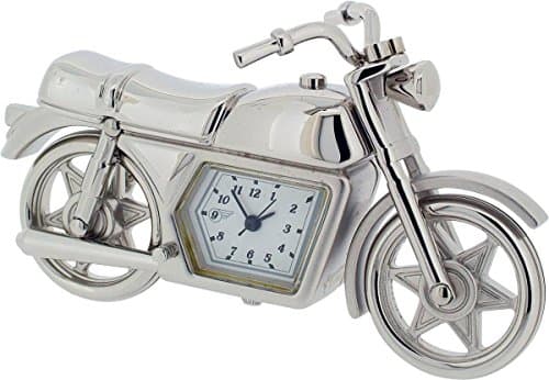Silver Motorcycle Miniature Clock by Gift Time Products