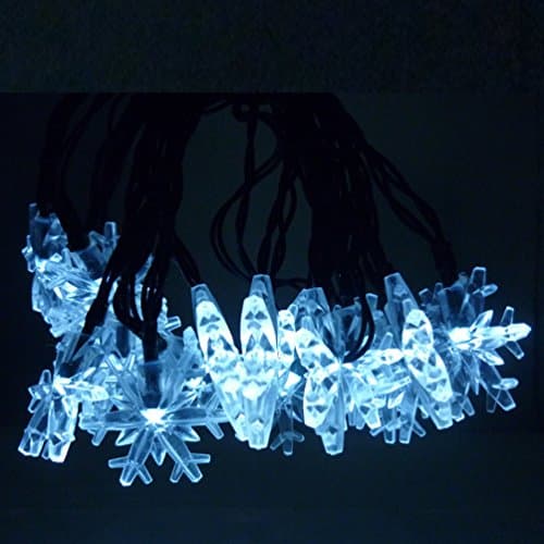 KELOMTECHNOLOGY Pure White Solar Holiday LED Garlands String Lights 4.8M 20LED Snow Outdoor Garden Light Flakes Snow Ball led Strings Fairy Lights