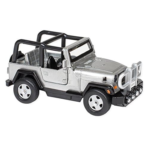 Light and Sound Power Pullback Action Silver Jeep 5 Inch Toy