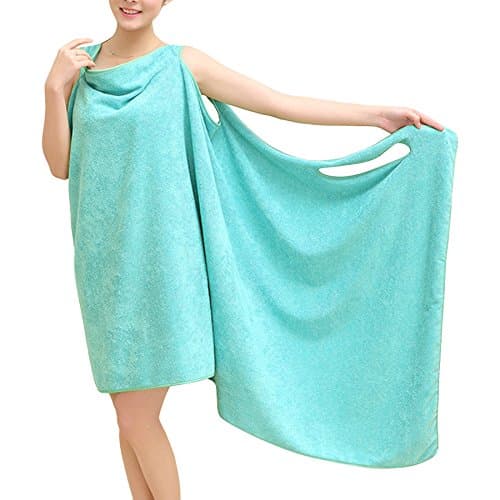 Homesure Summer Microfiber Soft Beach Able Wear Spa BathRobe Plush Highly Absorbent Bath Towel Skirt (Light Green)