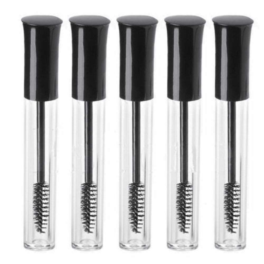 Mascara Vial,5 Pcs/10ml Empty DIY Cosmetic Container Refillable Bottles Mascara Tube With Lash Brush Eyelash Cream Vial Makeup Tool