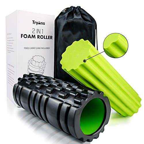 Tryiins Foam Rollers for Muscles,Trigger Point Foam Roller for Back, Back Roller 2 in 1 Foam Rollers. Rollers for Physical Therapy and Balance Exercise (green)