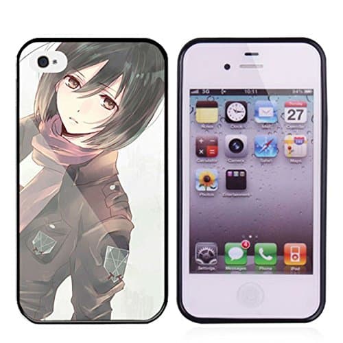 Attack on Titan Manga Anime Comic Apple iPhone 4/4S TPU Case Cover (#1 Black)