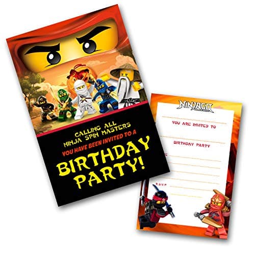 Ninjago Party Invitations Pack & Envelopes (WRITE ON) Click customize for prices