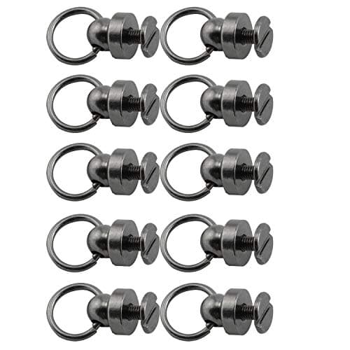 Youliang 10 Sets Pure Brass Pull Ring Pacifier Shaped Rivets with Screw in Suit Rivets Fasteners for Cell Phone Shell Accessories Gun Color