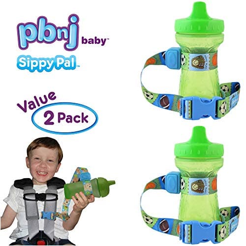 SippyPal Sippy Cup Holder Strap Leash Tether (Sports 2-Pack)