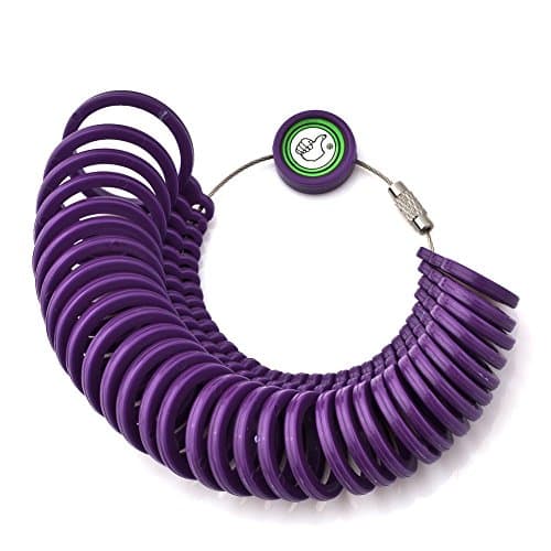 Purple Finger Ring Sizer Measuring Ring-Ring Sizing Finger Size Gauge Set 27Pcs Circle Models Jewelry Sizer Tool-Ring