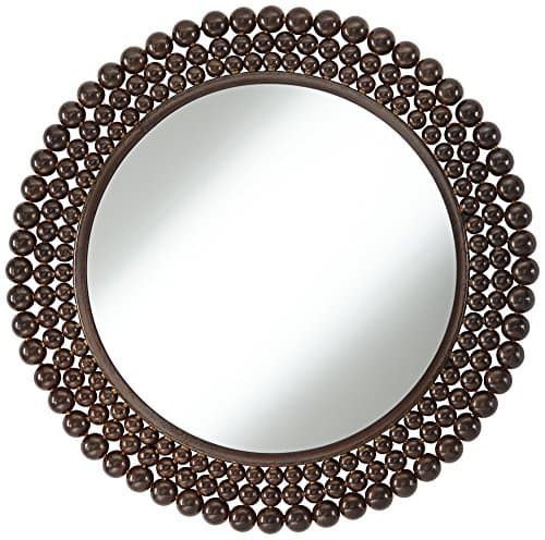 Lompico Rust Metal Beads 24" Round Wall Mirror