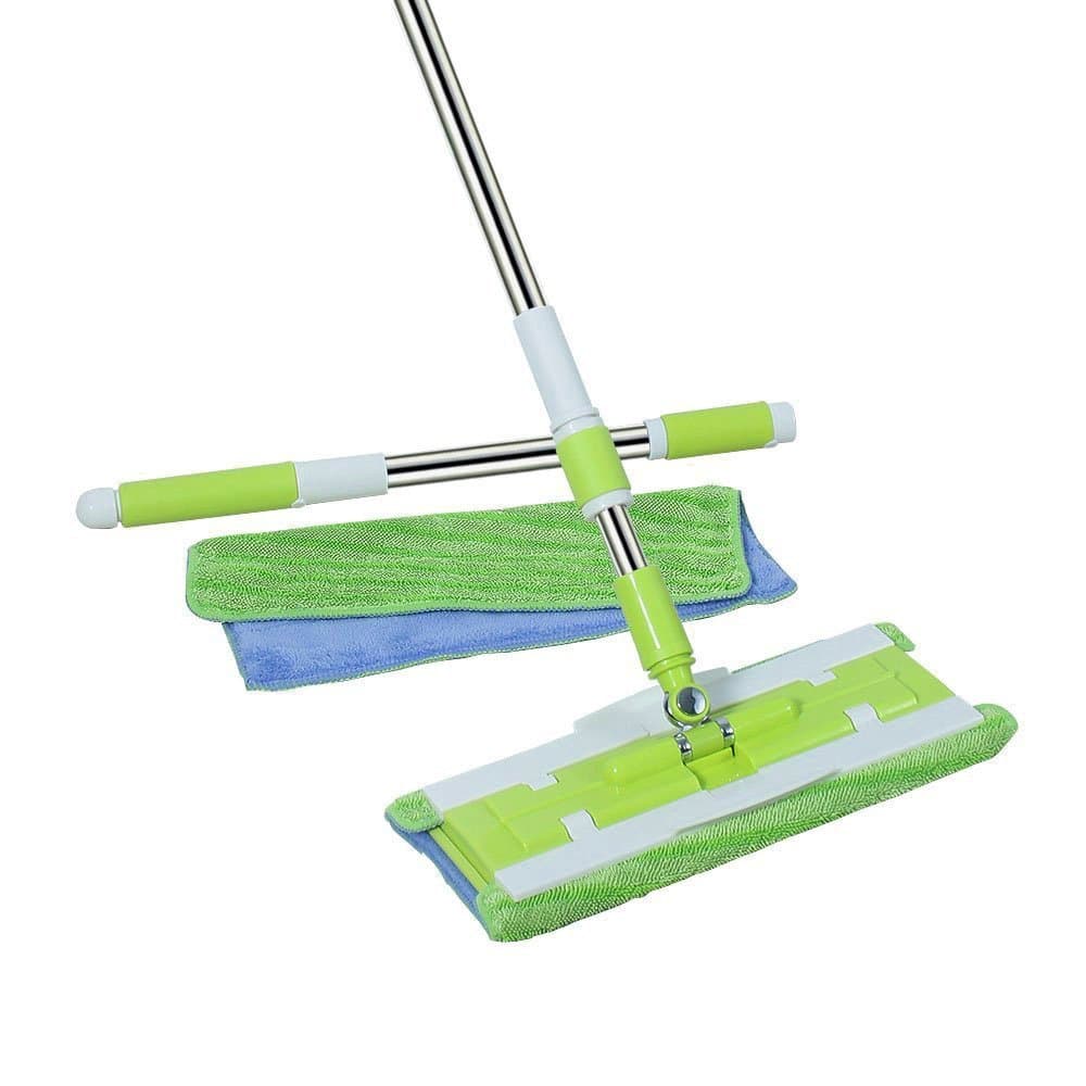 Senmo Microfiber Flat Mop, Floor Mop Flat for Hardwood, Laminate and Tile Flooring, 2 Mop Cloths Included