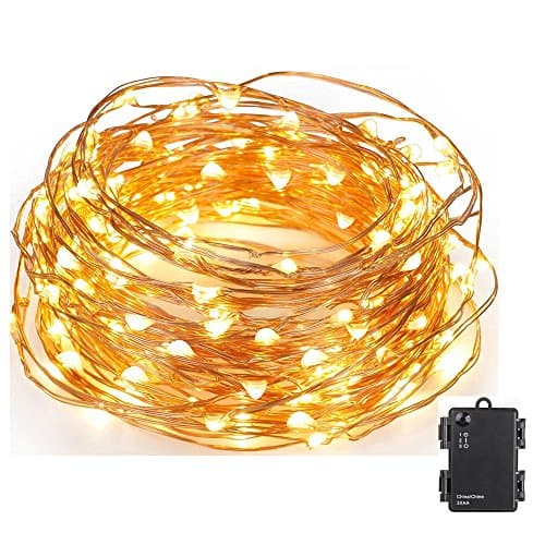 Owncons120 Micro LEDs string Lights Battery Powered on 40ft Long String Copper Wire, Ultra Thin Decor Rope Light with Timer for Weddings, Party, Bedroom, Xmas-2C Batteries Operated