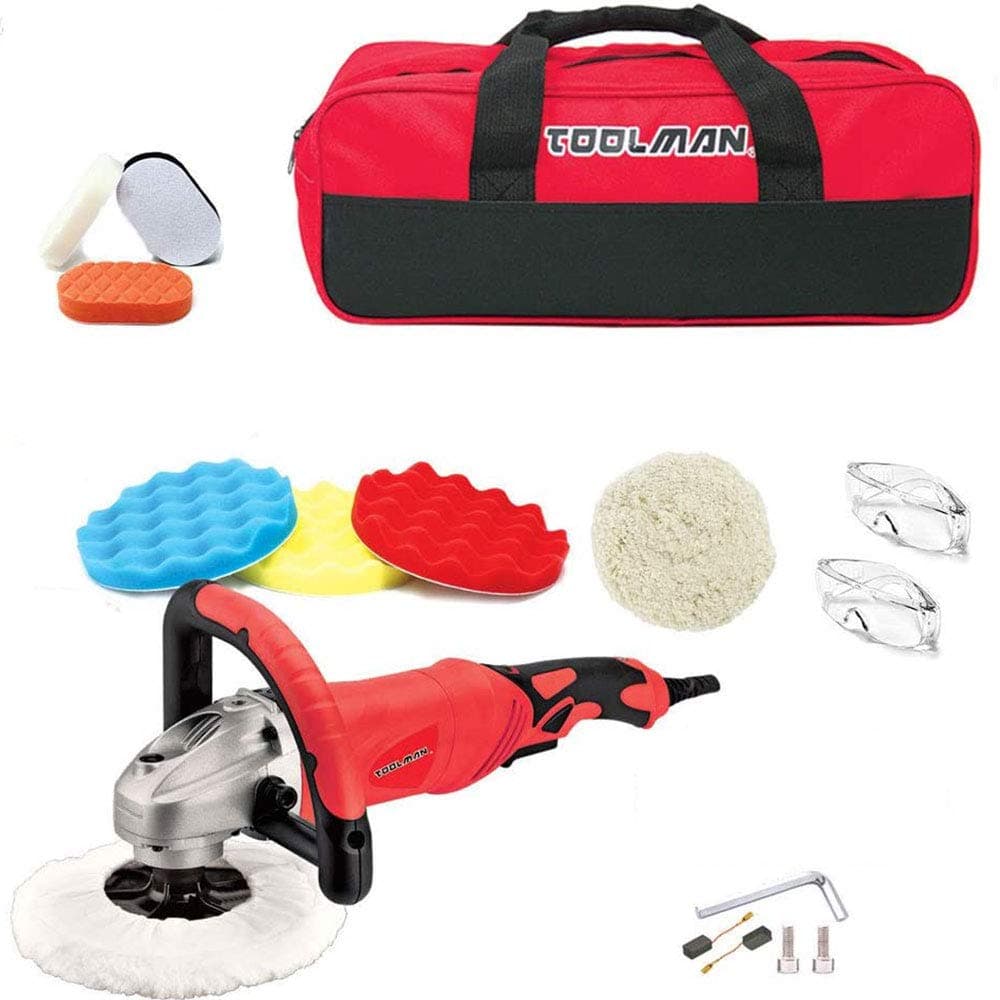 Toolman Angle Grinder 7" 12A 6 Variable speed 20PCS with tools For Polish DB5901A