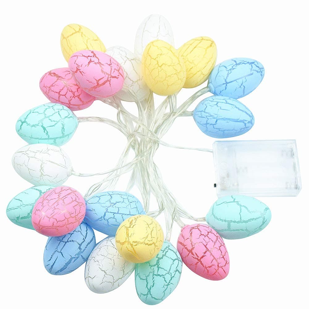 Eggs LED String Lights,Yurnero 3M 20 Eggs Fairy String Lights Battery Operated Decorations for House Easter Tree Upstairs Banister Party Spring Decoration
