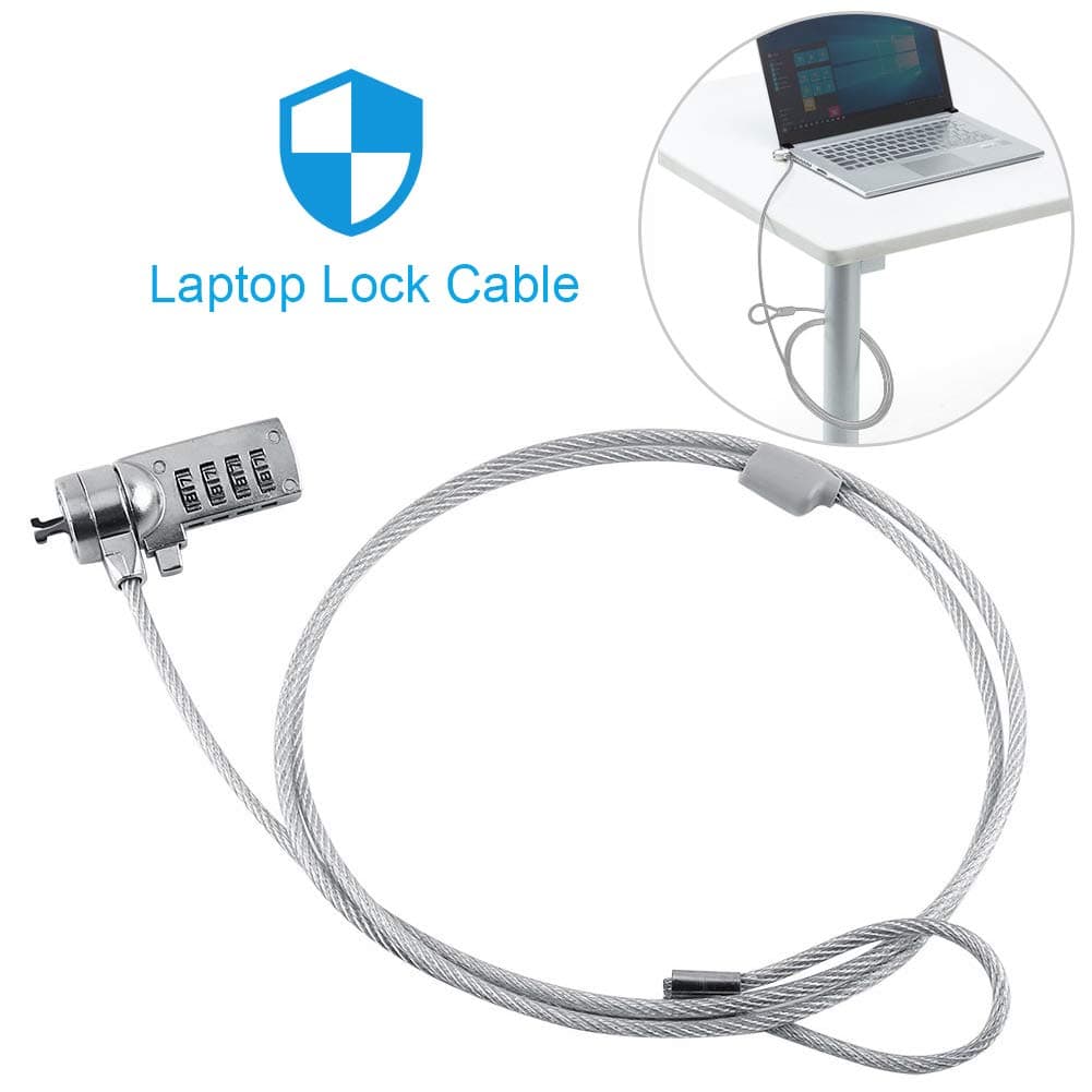 Oumij Combination Lock Security Cable Theft Deterrent Digital Password Durable Steel Locking Kit for Laptops Notebook