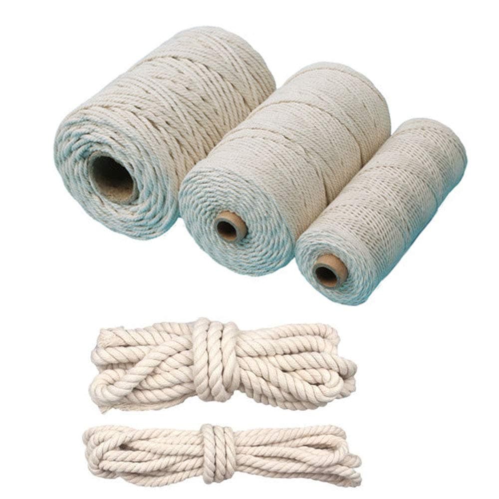 Diameter 1mm to 10mm Macrame Cord, Strong Cotton Macrame String for DIY Crafts Gifts Wall Hanging Plant Hanger Home (3MM x 100Meters)