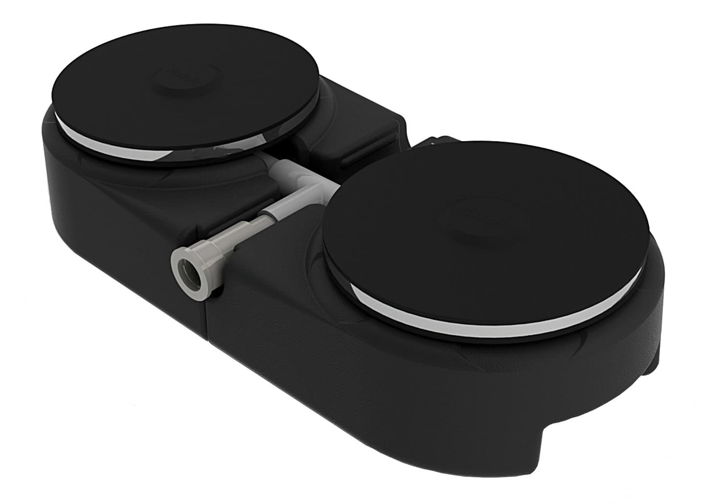 ARS0194 Dual Disc 9-Inch Rubber Membrane Diffuser with Base , Black