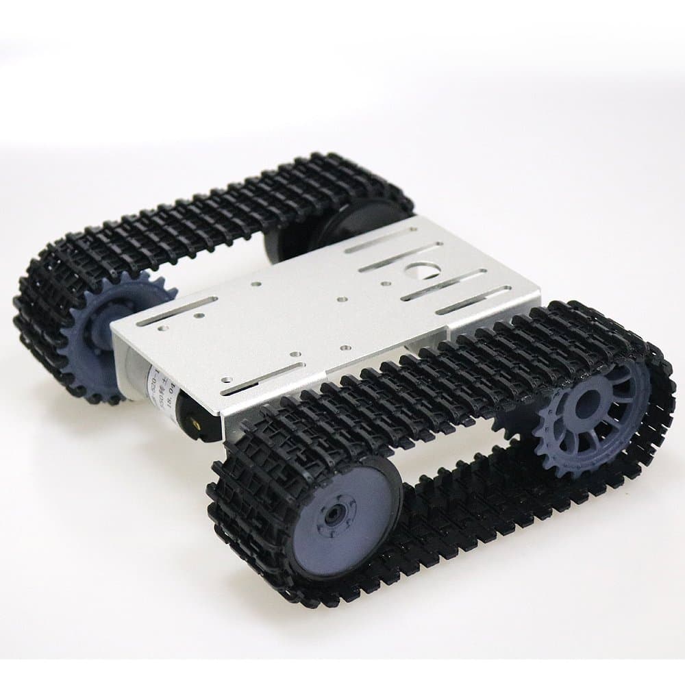 SZDoit Smart Tank Chassis Remote Control Platform with Dual DC Motor for Arduino Graduation (Silver)