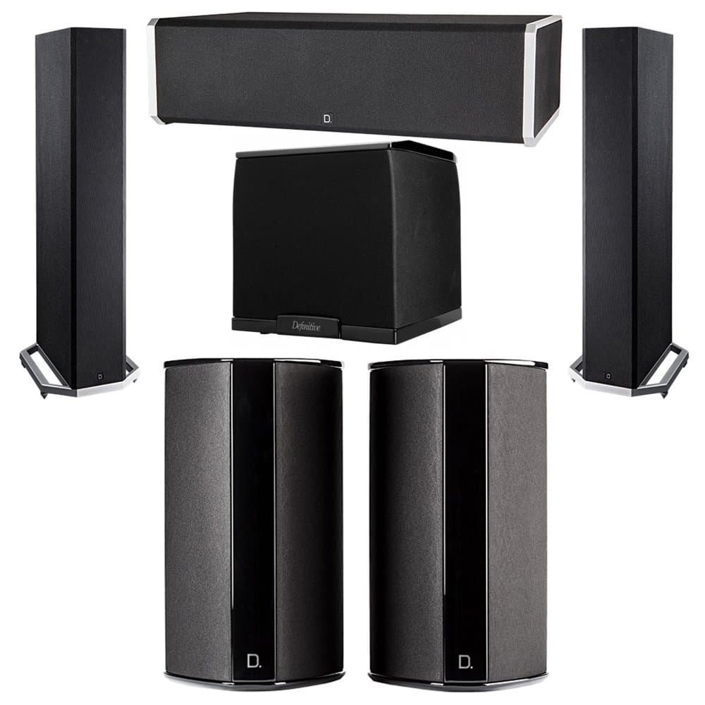 Definitive Technology 5.1 System with 2 BP9020 Tower Speakers, 1 CS9060 Center Channel Speaker, 2 SR9080 Surround Speaker, 1 Definitive Technology SuperCube 2000 Powered Subwoofer