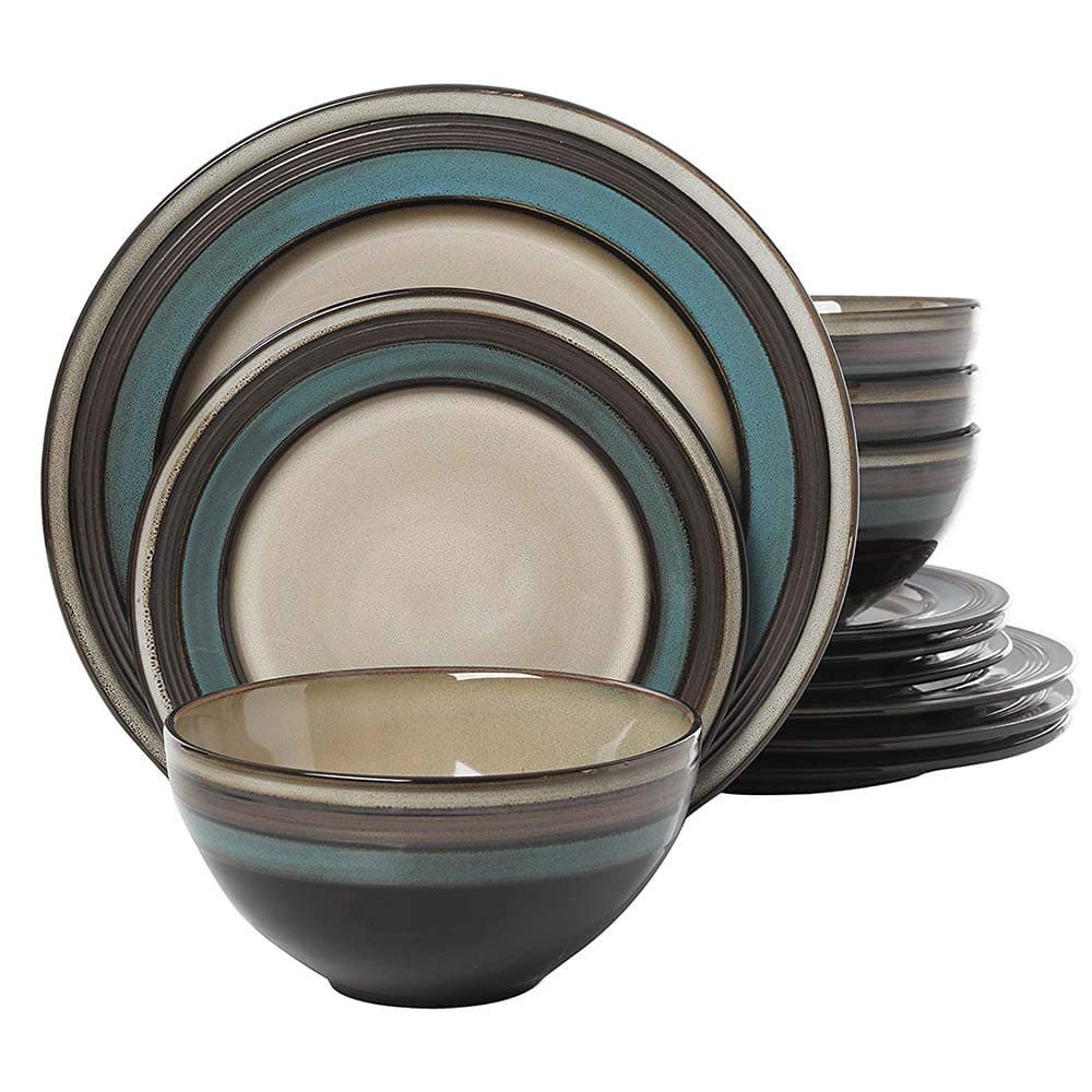 Elite Everston 12 Piece Dinnerware Set, Teal (Limited Edition)