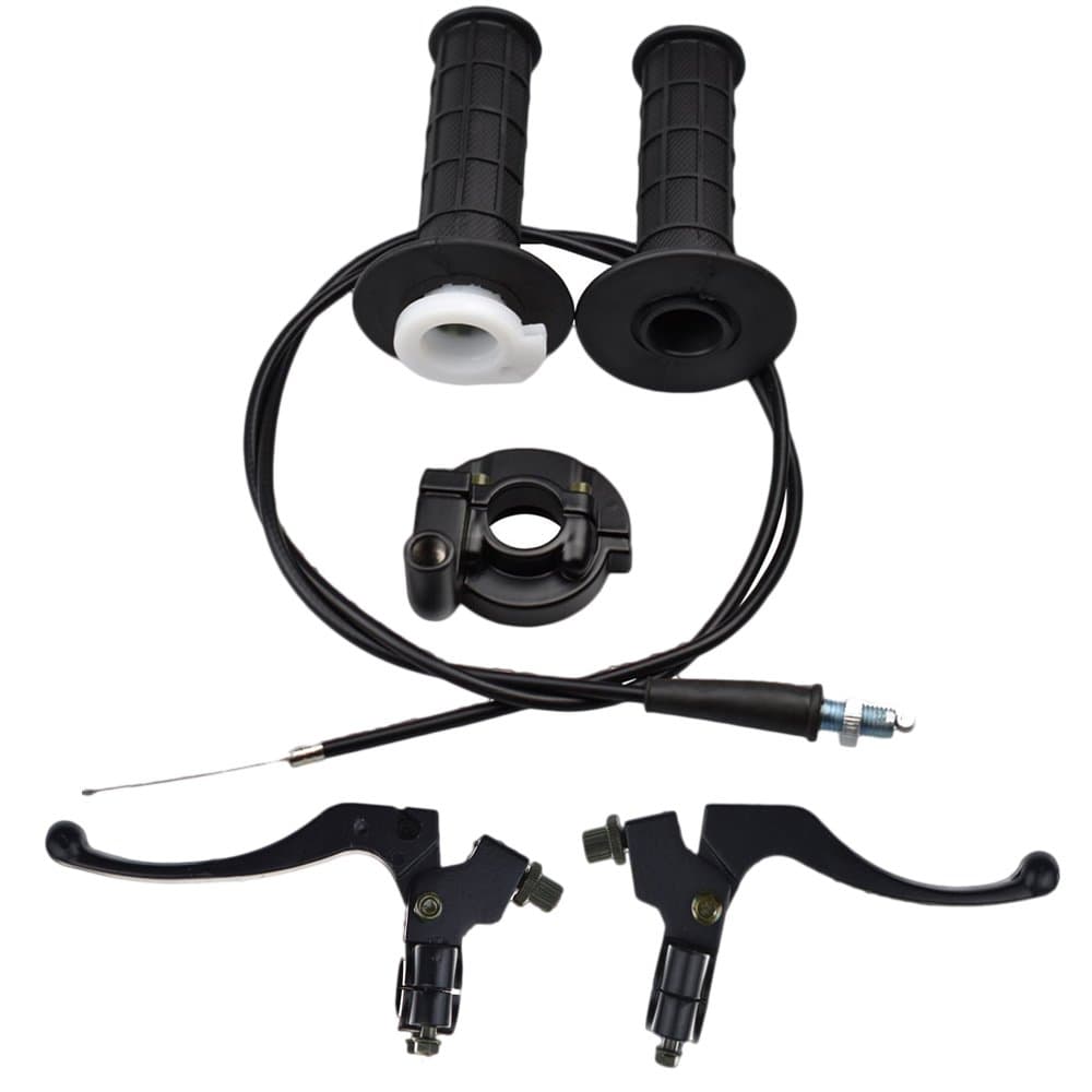 7/8" Throttle Handle+Left Right Brake Lever Handle Brake Cable Throttle Accelerator,Throttle Cable Kit for XR80 XR100 CRF70 CRF80 CRF100 Pit Dirt Motor Bike Baja Mini Bike