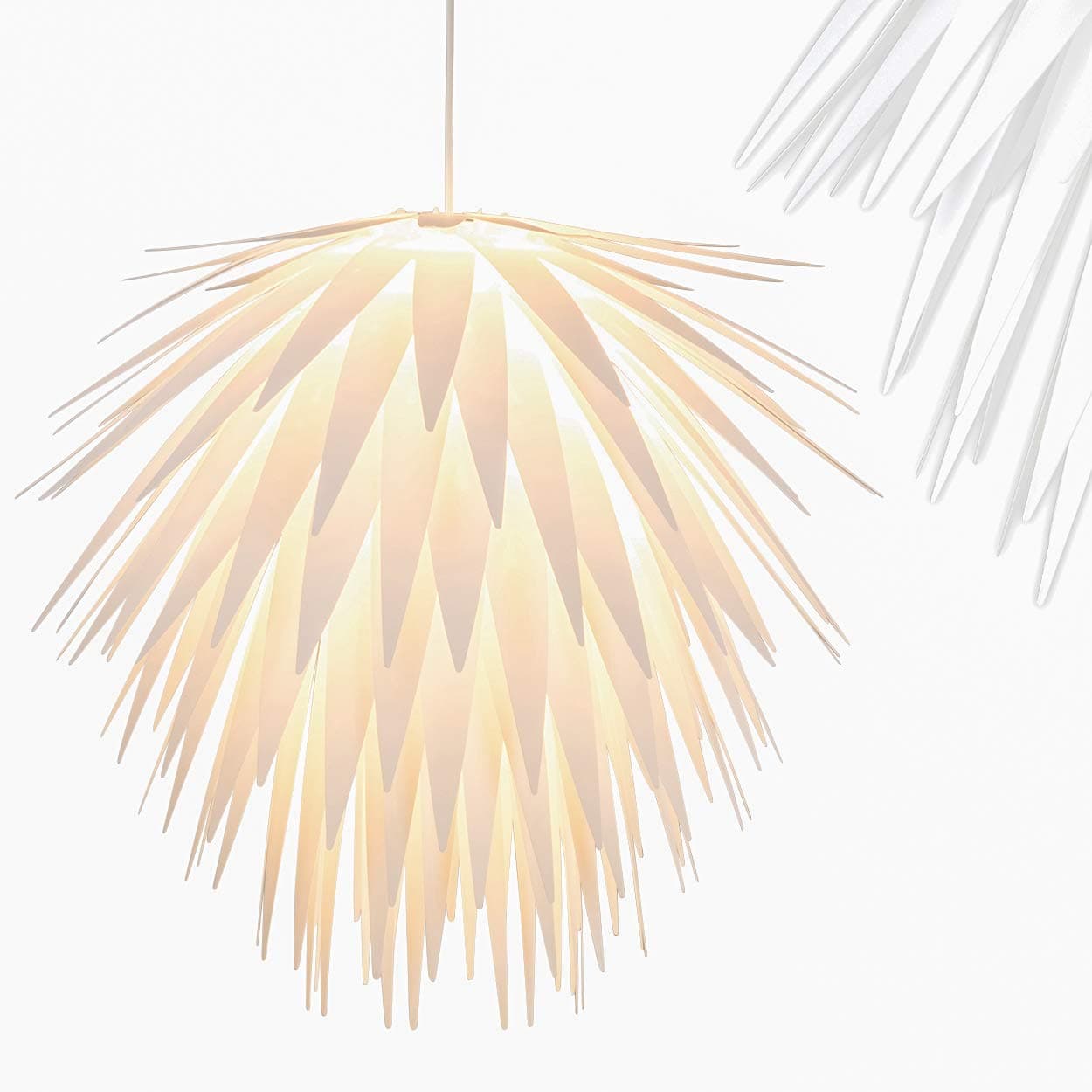 Pendant Light Grinder in White, Modern Ceiling Light with Impressive Flower-Like Shade, 1 x E27 Socket, max. 60 Watt, Suitable for LED Bulbs, [Energy Class A++ to A]