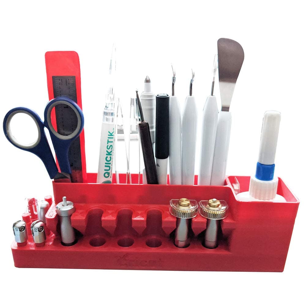 Organizer for Cricut Tools and Accessories Blade Holder Caddy, Tool Holder and Blade Caddy for Cricut Tools Organizer and Pen Adapter Holder for Cricut(Red)