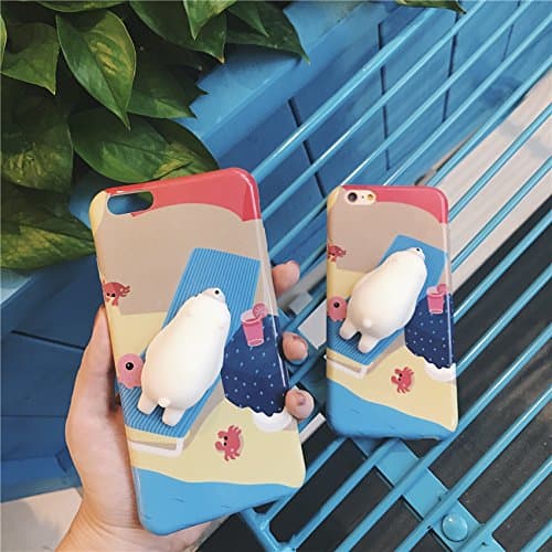 Squishy Cat Panda Smartphone Case Soft Animal Cases Iphone 6 6s Plus 7 Silicone (Seal at chair for i7,4.7)
