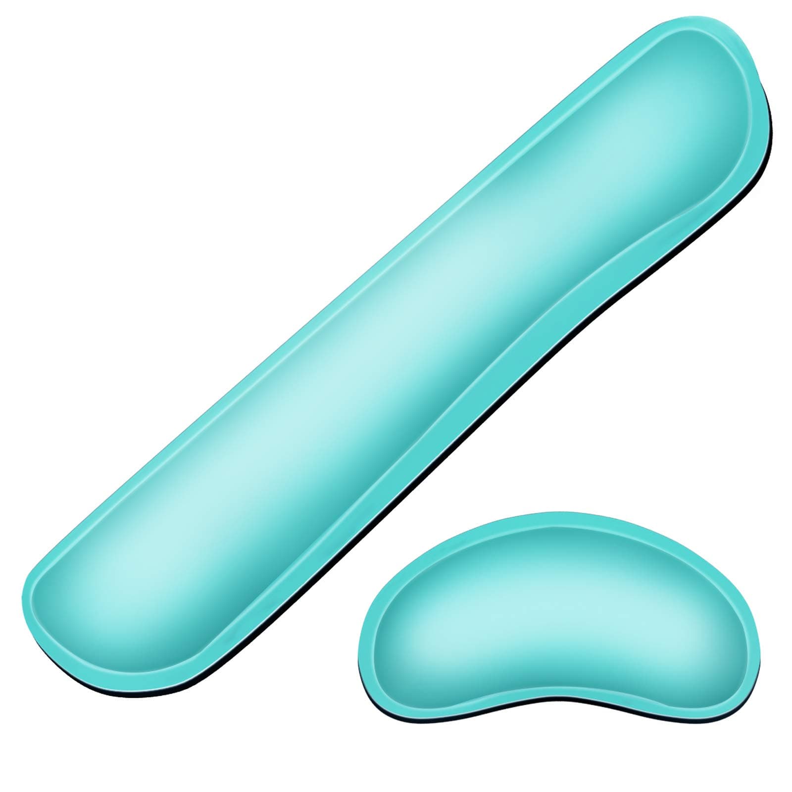 Keyboard Wrist Rest Pad, Mouse Wrist Rest Support, Ergonomic Mouse Pad, Upgrade Cleanable PU Leather Keyboard Wrist Pillow Rest Pad, Widened Memory Foam Set, Easy Typing, Pain Relief, Green